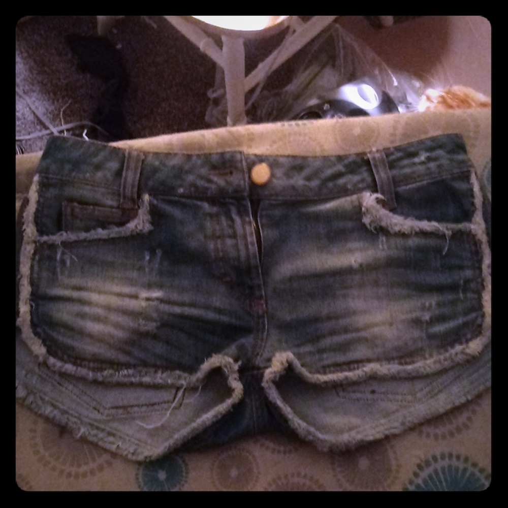 Just Cavalli Distressed Denim shorts